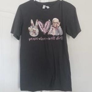Peace love well sh*t gray t shirt size small